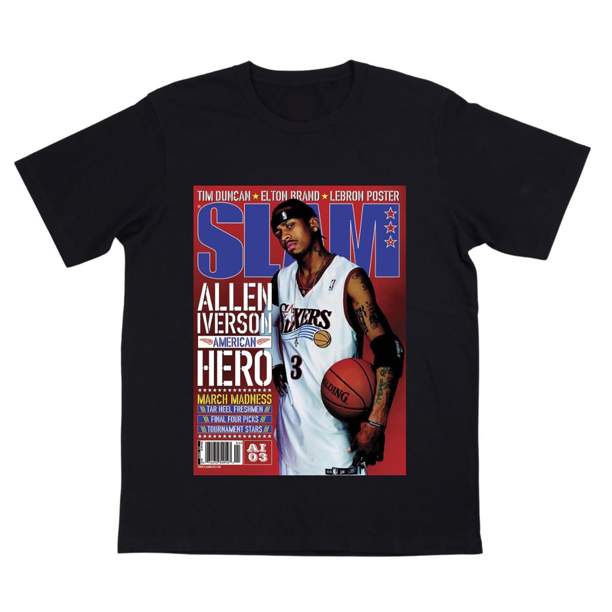 Allen Iverson Basketball Player Tee SLAM Basketball Shirt