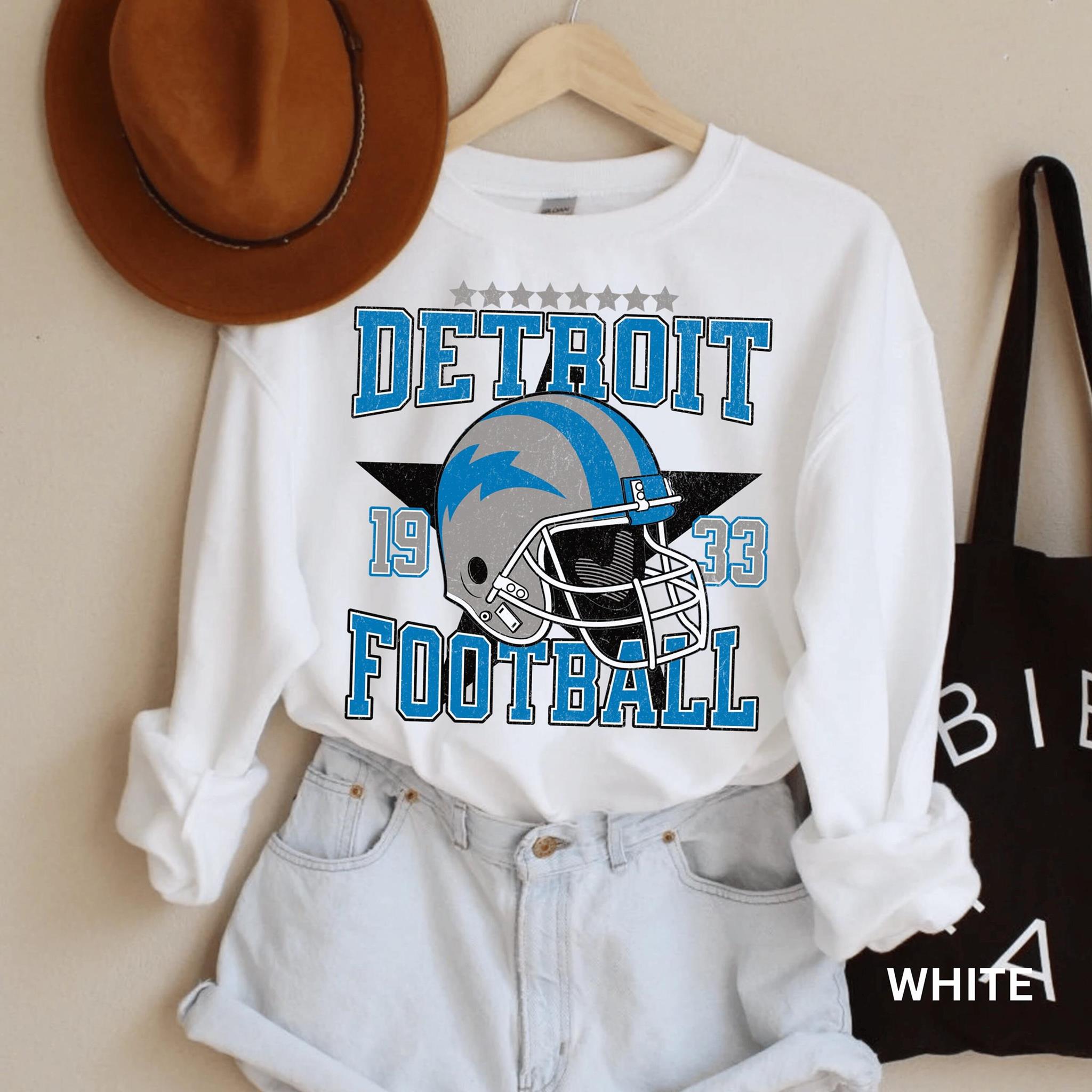 Detroit Football Sweatshirt Football Crewneck Retro Detroit Football Shirt Football Gift Detroit Sweatshirt Detroit Sweatshirt Vintage Graphic Football Team