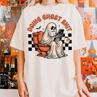 Doing ghost shit shirt funny, halloween funny shirt 1