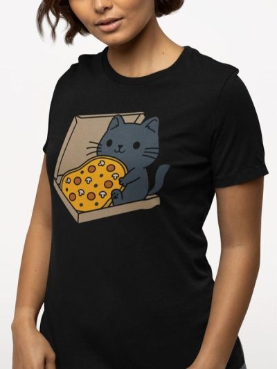 Funny cat eating pizza shirt, cat eating pizza shirt, cat tshirt, funny cat shirt 2