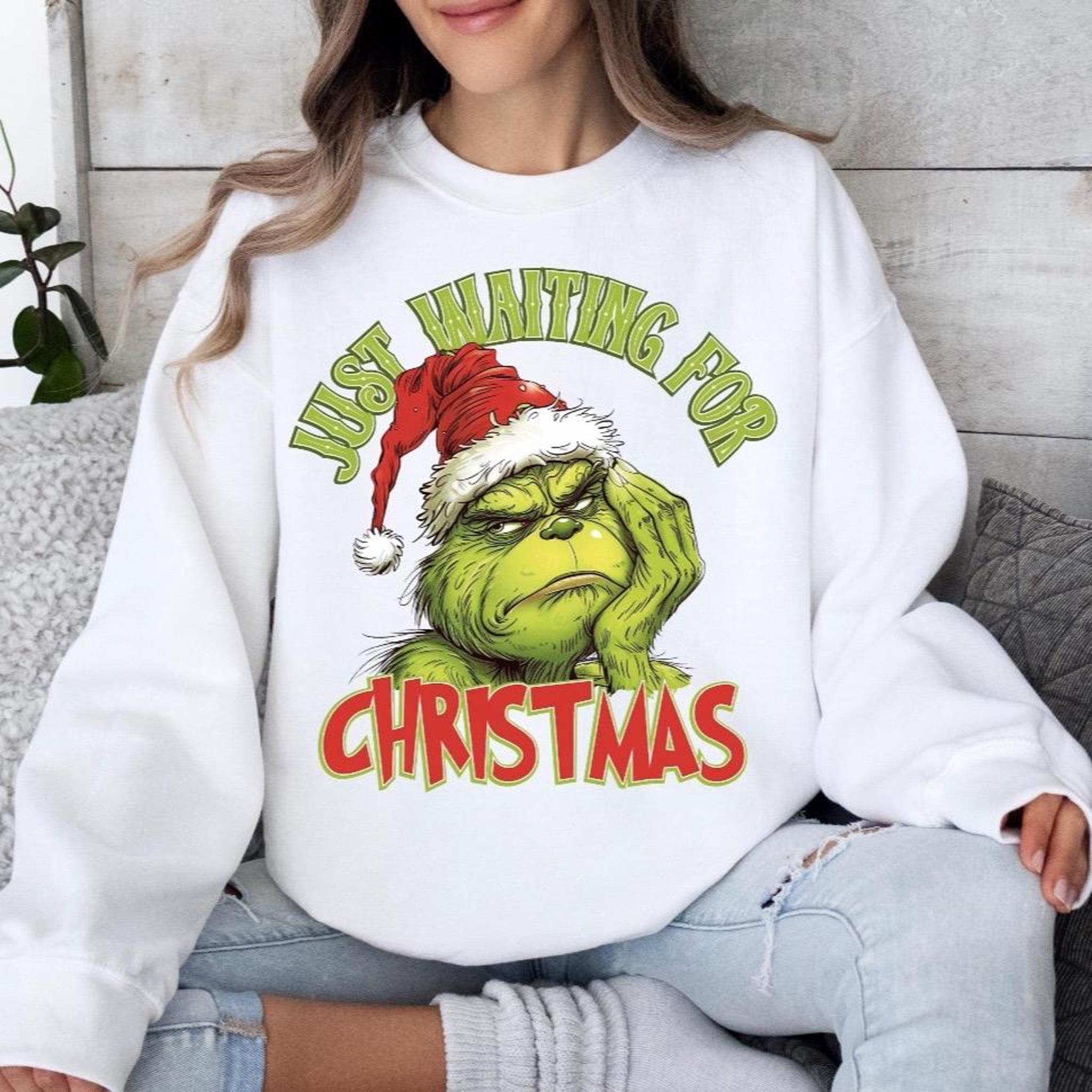 Just Waiting For Christmas TShirt Sweatshirt Hoodie Womens Oversized T-shirts Sweatshirt Hoodie