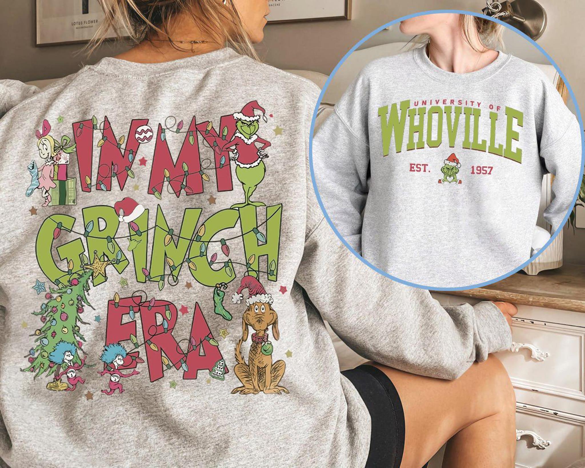 Retro Whoville University Sweatshirt In My Grinch Era Sweatshirt Grinch Christmas Sweatshirts Christmas Shirt Thats It Im Not Going Sweater Vintage Christmas Crewneck