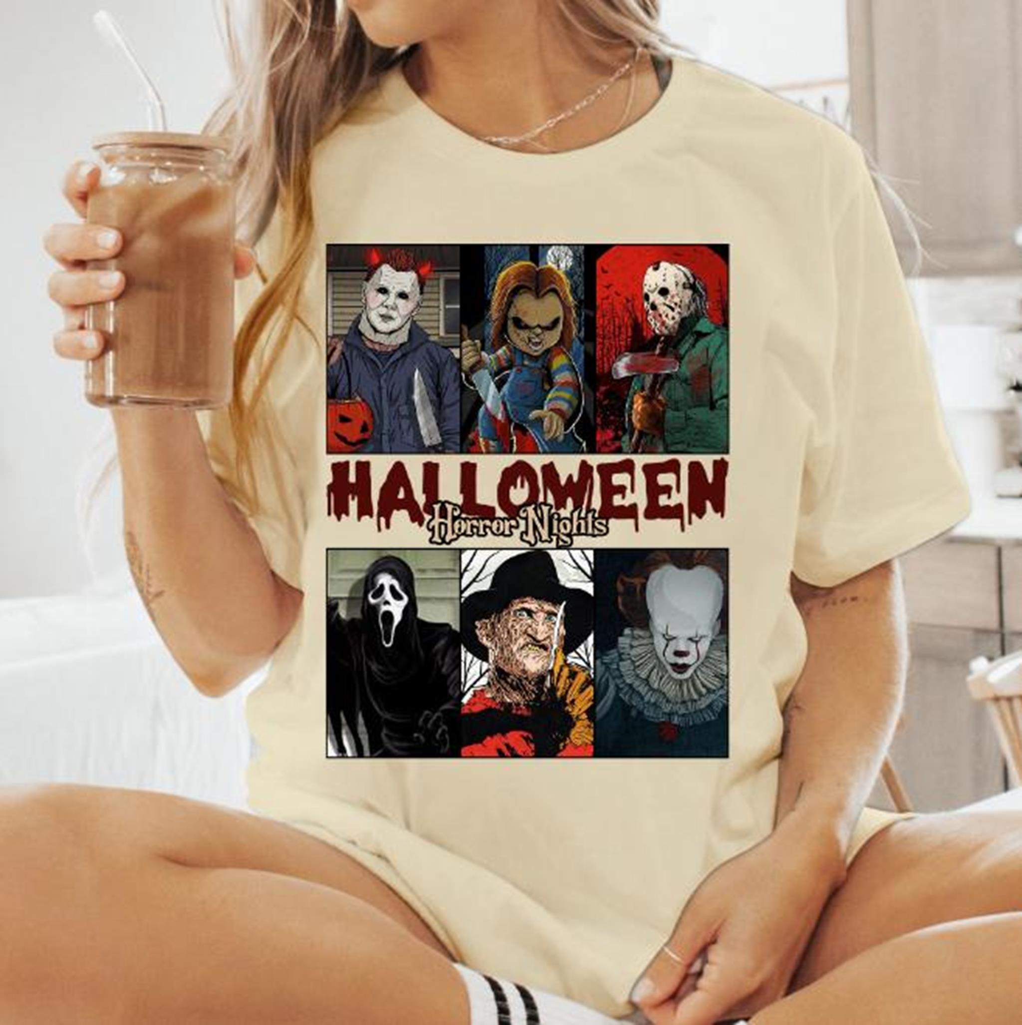 Spooky Halloween Shirt Horror Movie Tee Halloween Nightmare Tee Scary Graphic Tee Freaky Character Tee Creepy Dream Tee