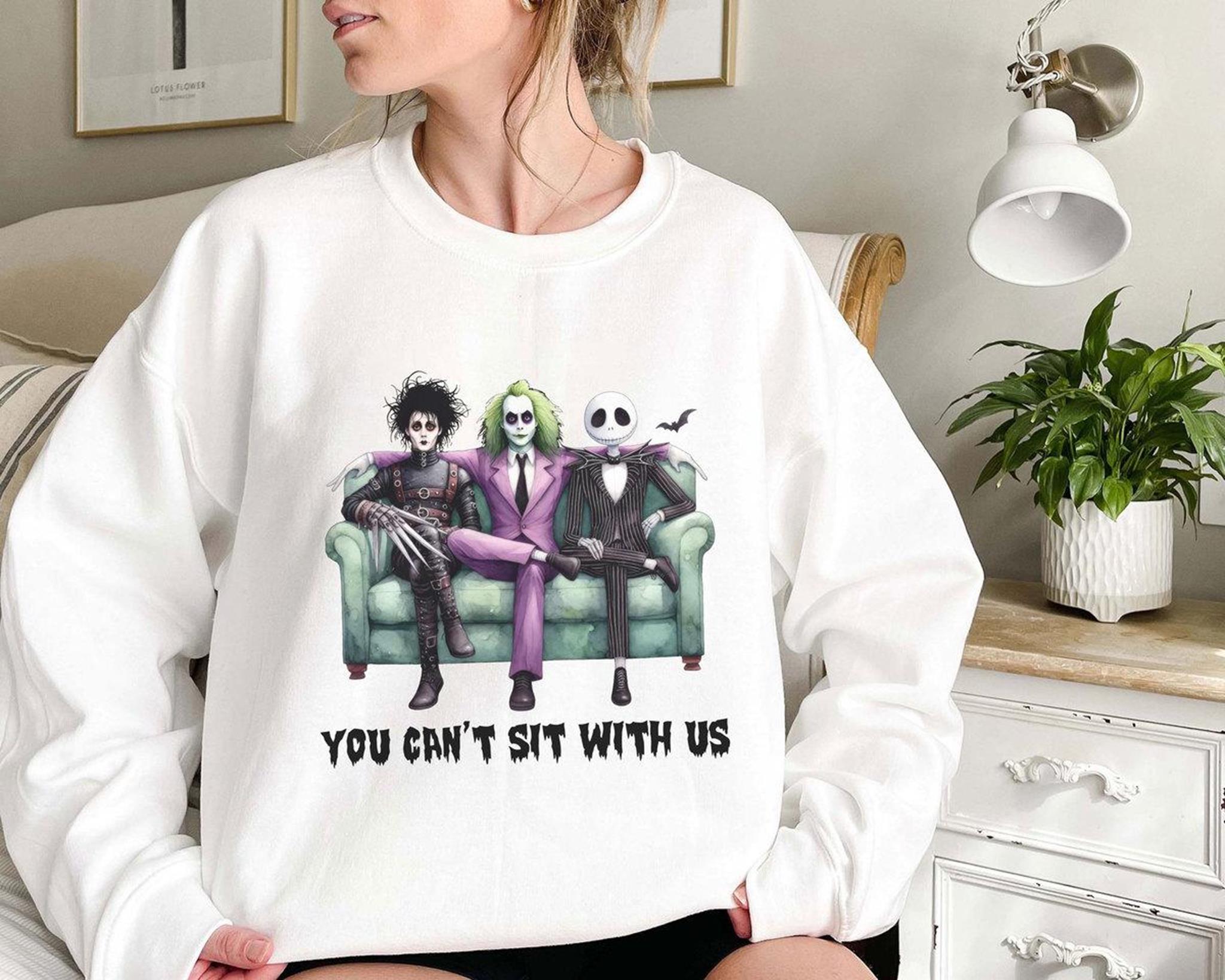 You Cant Sit With Us beetlejuice Shirt Scary Halloween  Horror Friends  Horror Movies Halloween Killer Friends Shirt