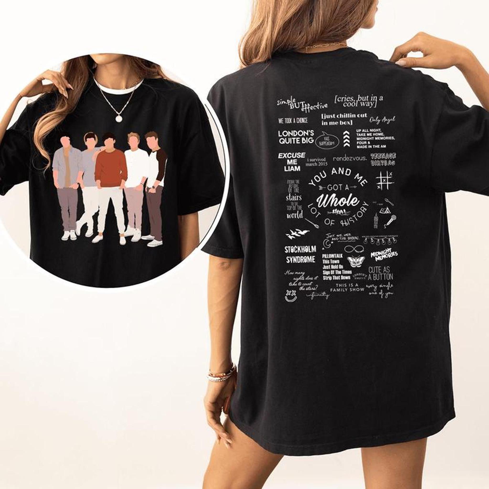 1D world tour 2 side t-shirt One Direction shirt vintage One Direction tour t-shirt gift for men