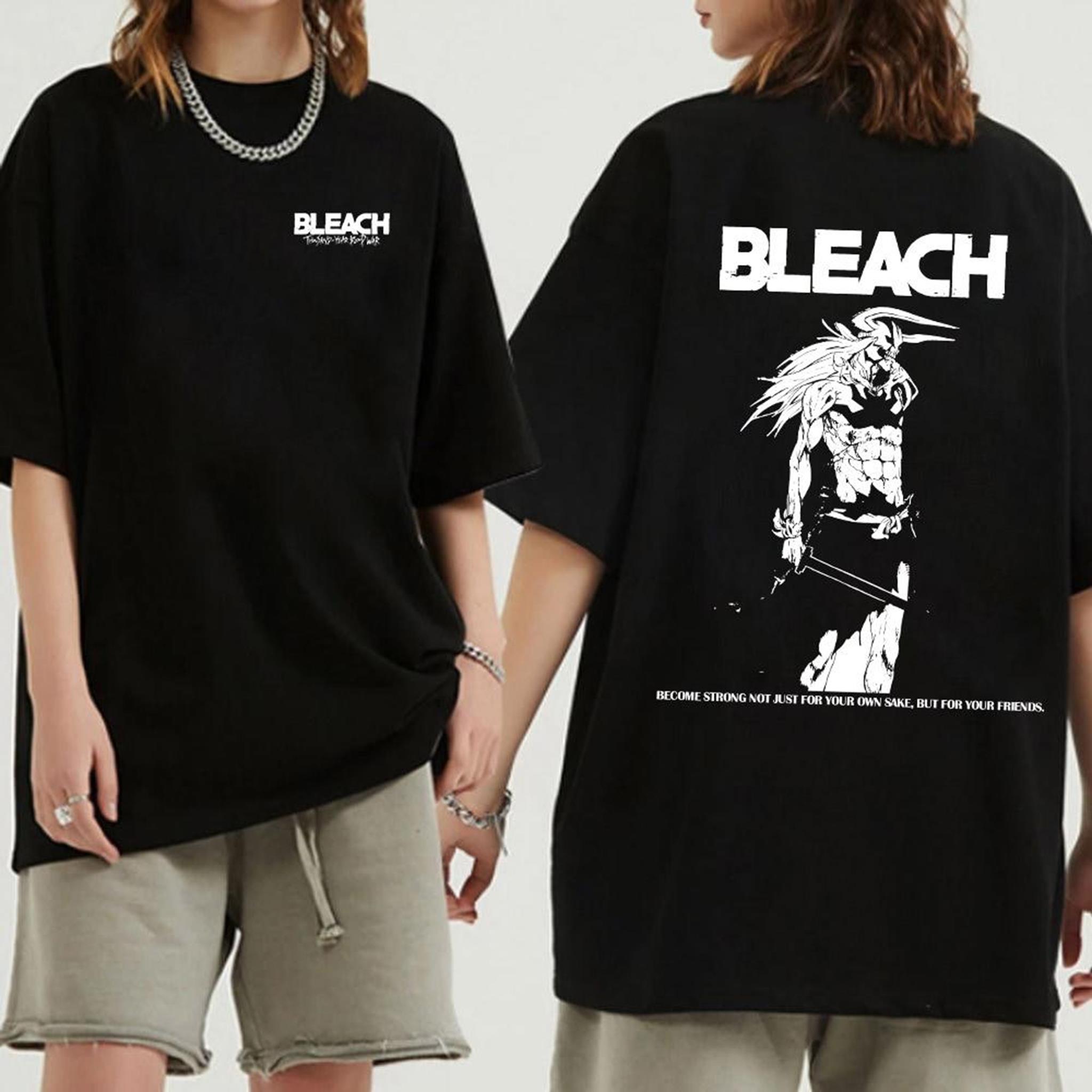 Bleach Ichigo Kurosaki Shirt  Become Strong For Your Friends Shirt  Reversible Ichigo Kurosaki T-Shirt  Bleach Anime Merchandise  Double-Sided Graphic Tee for Fans E83F3 1