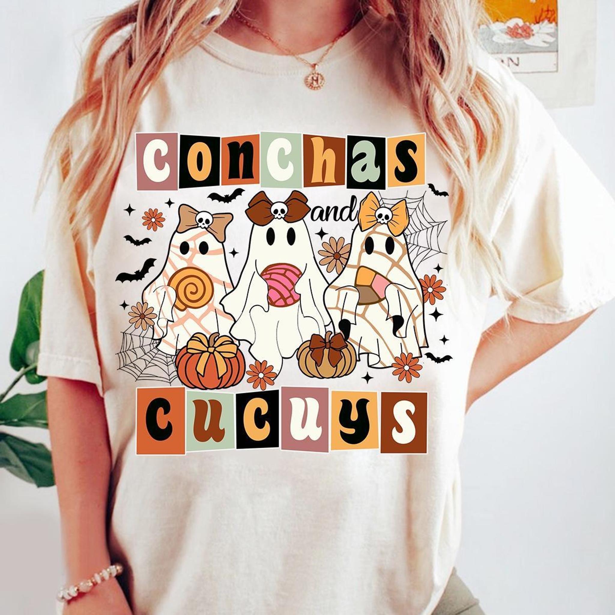 Conchas and Cucuys Shirt Pantasmas Shirt Ghost Shirt Spanish Halloween Shirt Spooky Latina Shirt Mexican Conchas Shirt Regalos Es Espanol