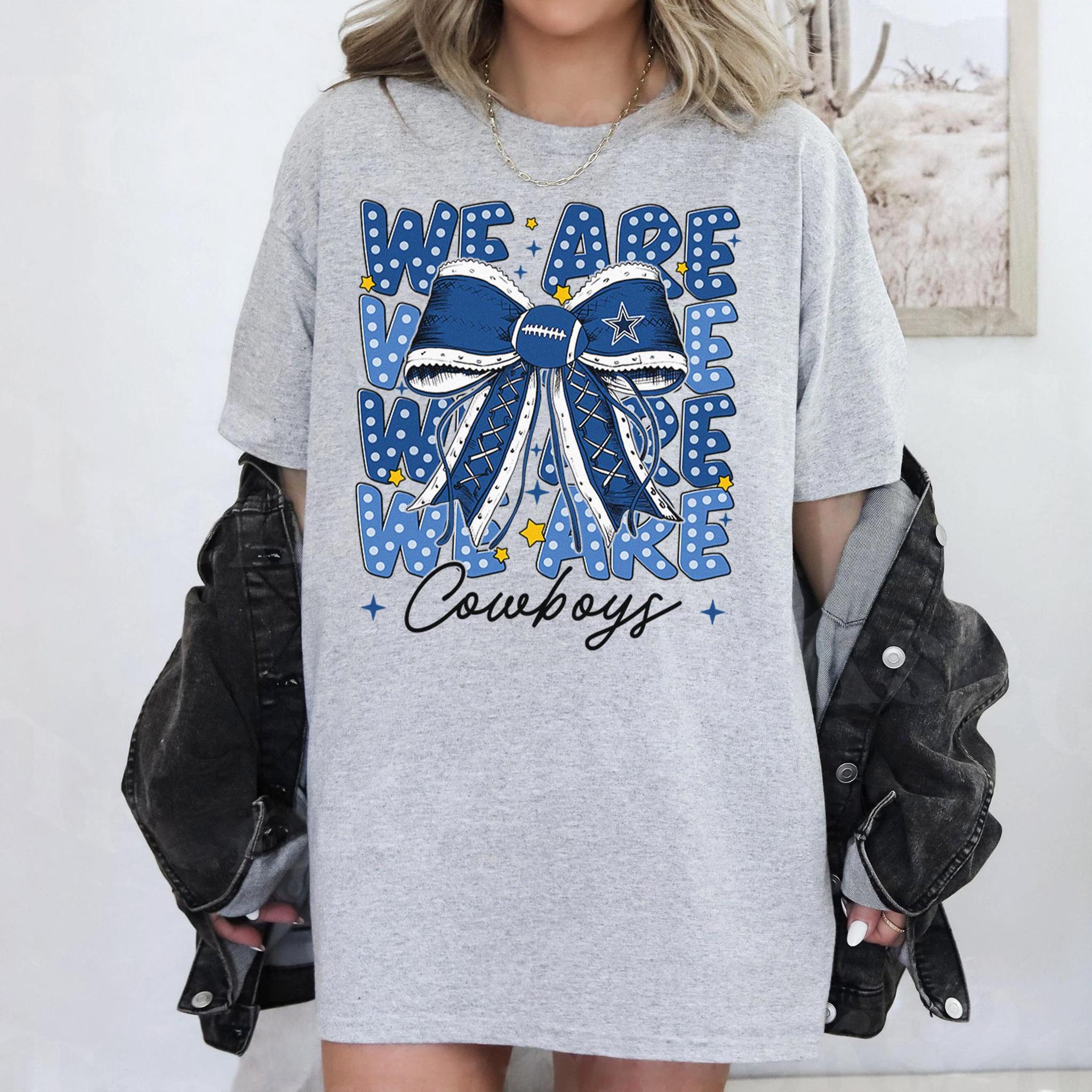 Coquette Bow Cowboy Shirt Football Fan Shirt Cowboy Football Shirt American Football Game Day Touch Down Season Football Shirt Fall Football Tee