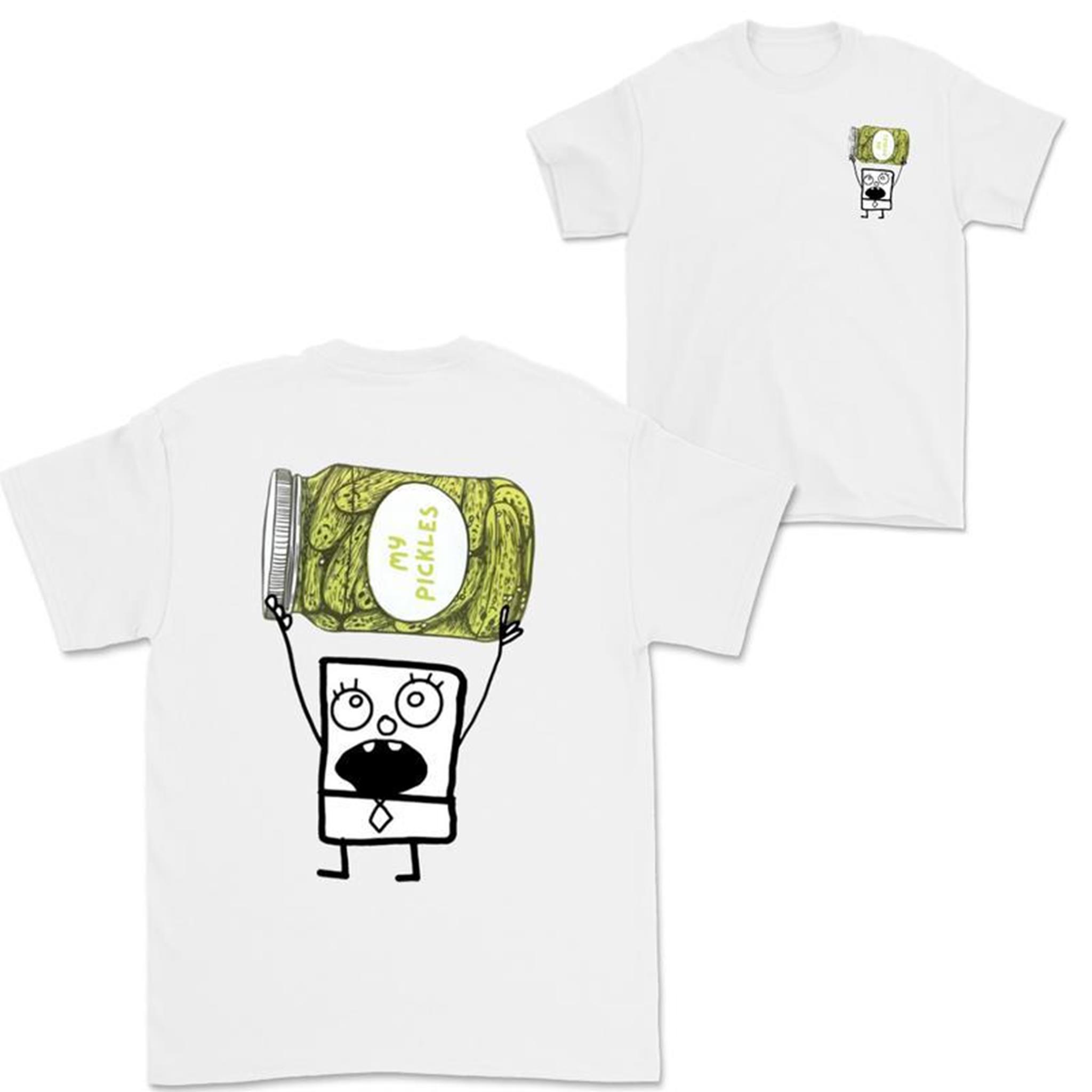 Doodlebob Pickles Essential 2 Sided T-Shirt Funny Drinking T-Shirt Summer T-Shirt Full Color T-Shirt Unisex T-Shirt For Men For Women Gift For All Menswear Top