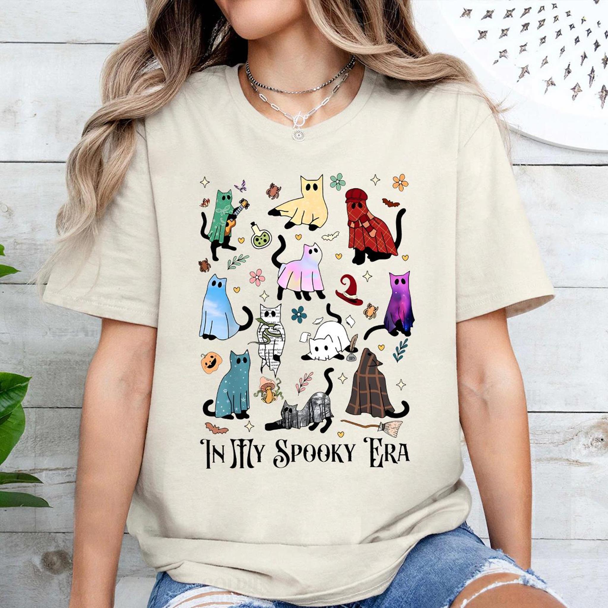 In My Spooky Era T Shirt Cat Era T Shirt Cat Shirts for Women Music Album Shirt Country Concert Outfit