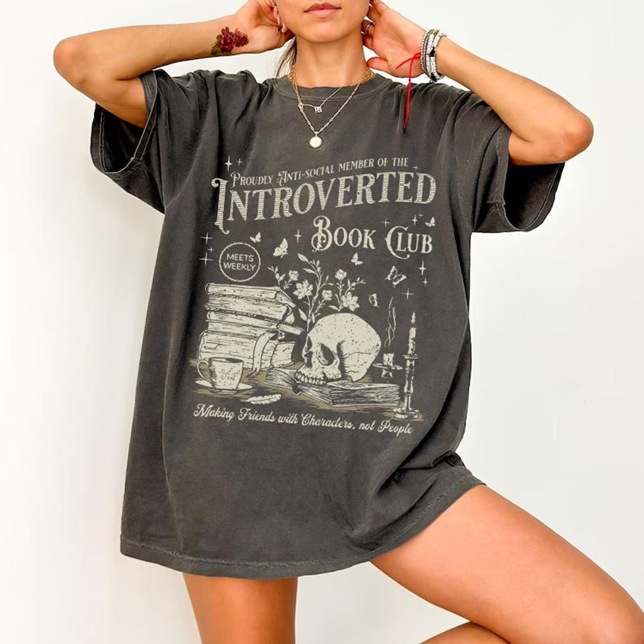 Introverted Reading Shirt for Antisocial Romance Reader and Book Lover Gift For Introvert Vintage Distressed Shirt Bookish Shirt for Women