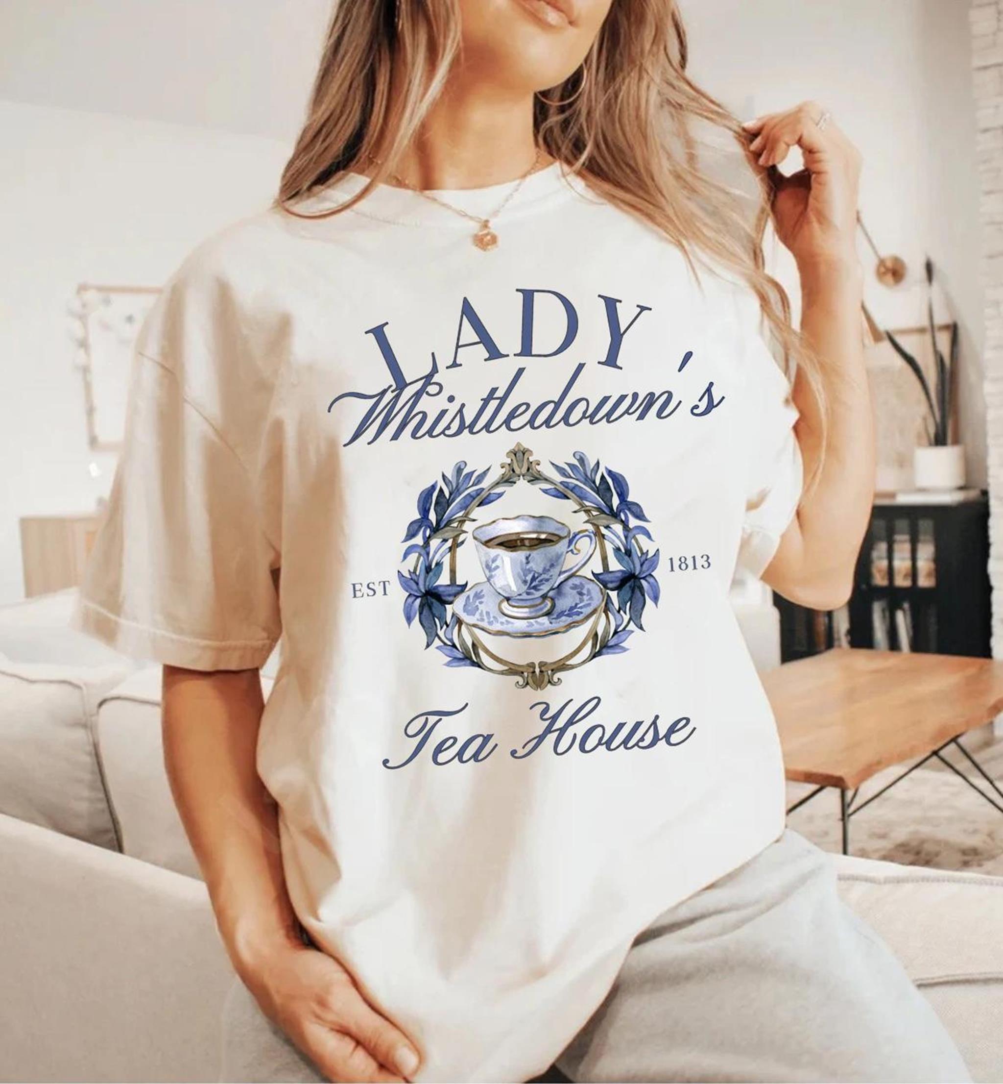 Lady Whistledowns Tea House Shirt Bridgerton Shirt Society Papers Spill the Tea Shirt Book Lover Shirt Lady Whistledowns Shirt T-Shirt Bridgerton Gift